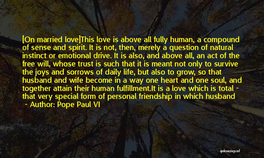 Friendship Or Love Quotes By Pope Paul VI