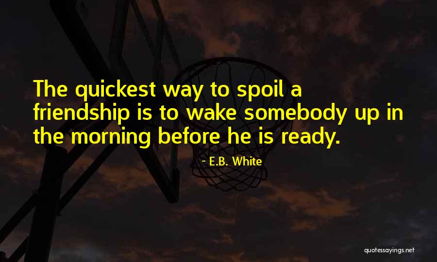 Friendship Spoil Quotes By E.B. White Friendship Spoil Quotes By E.B. White