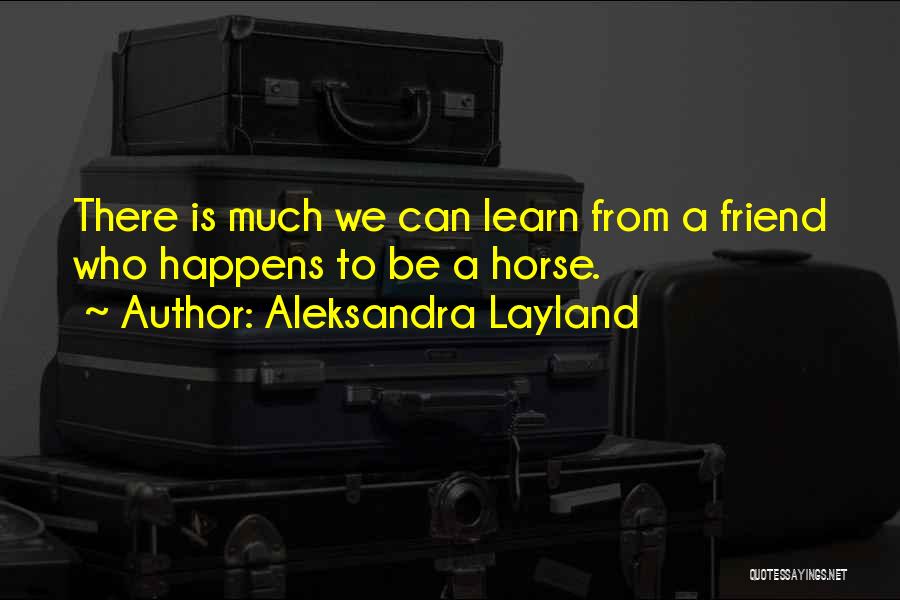 Friendship With Horses Quotes By Aleksandra Layland