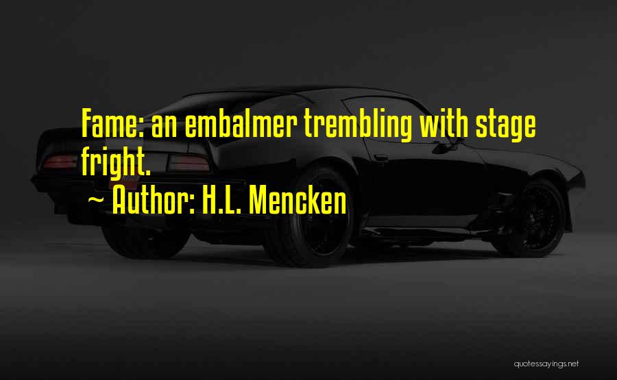 Fright Quotes By H.L. Mencken
