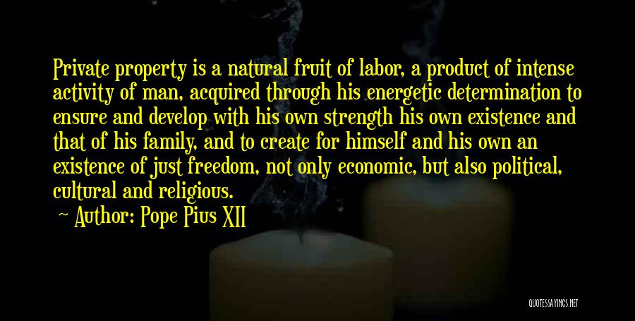 Fruit Of Labor Quotes By Pope Pius XII