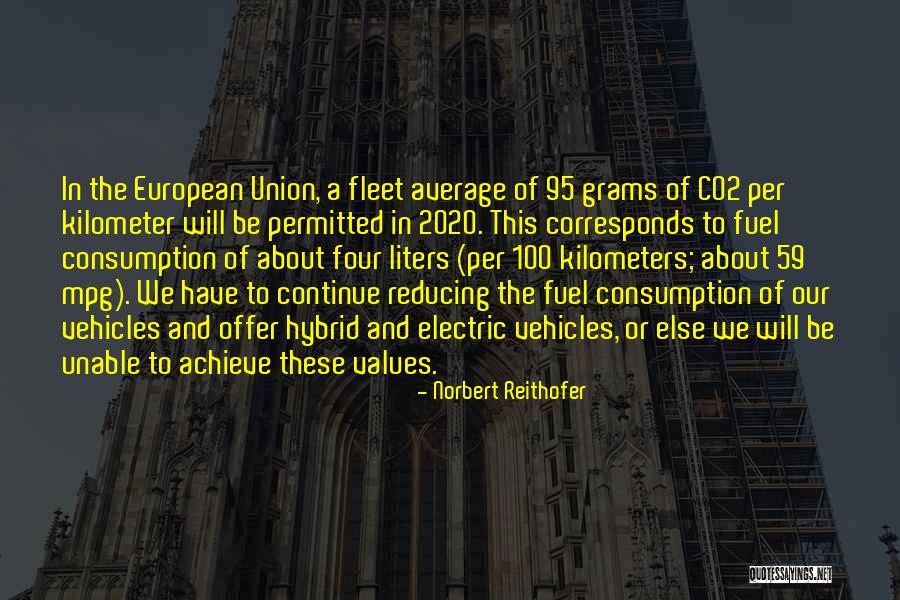 Fuel Consumption Quotes By Norbert Reithofer