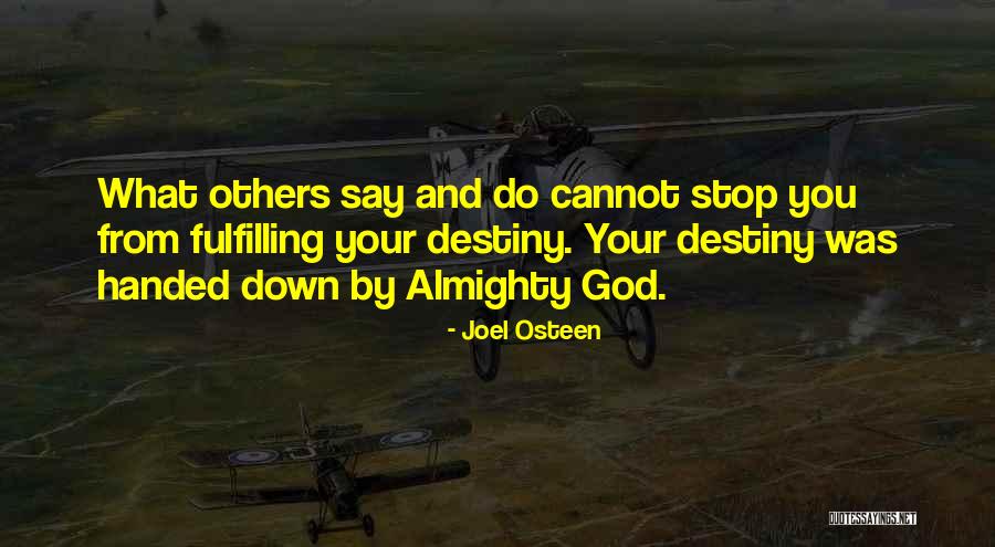 Fulfilling Your Destiny Quotes By Joel Osteen