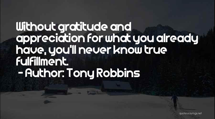 Fulfillment And Gratitude Quotes By Tony Robbins