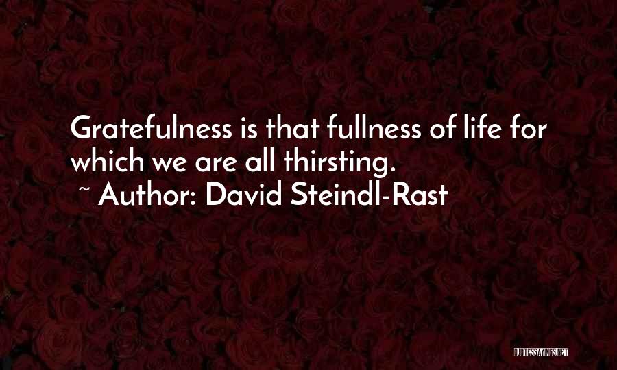 Fullness Of Life Quotes By David Steindl-Rast
