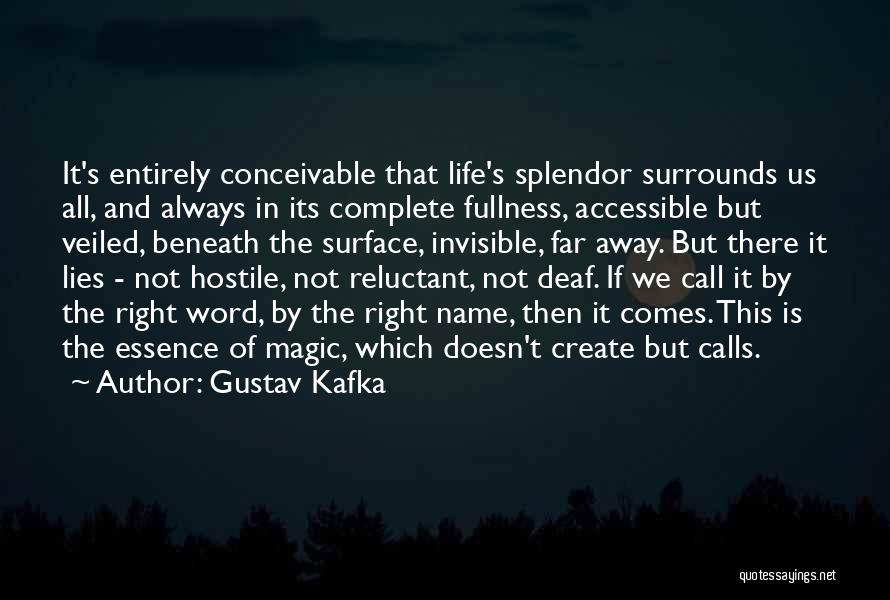 Fullness Of Life Quotes By Gustav Kafka