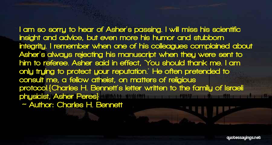 Funeral Eulogy Quotes By Charles H. Bennett