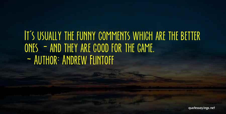 Funny Comment Quotes By Andrew Flintoff