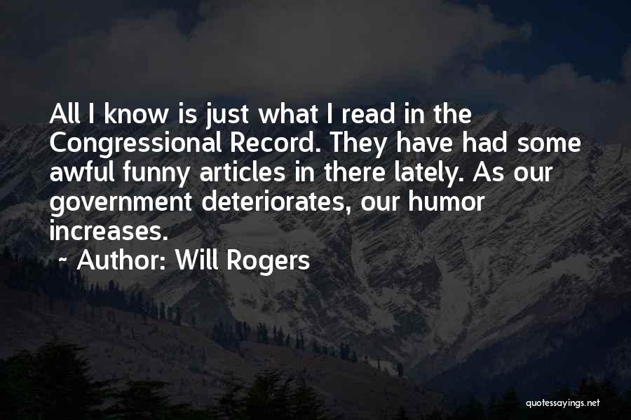 Funny Congressional Quotes By Will Rogers