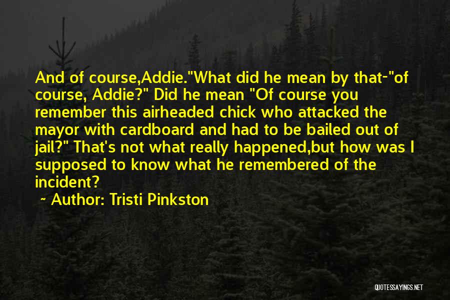 Funny Incident Quotes By Tristi Pinkston