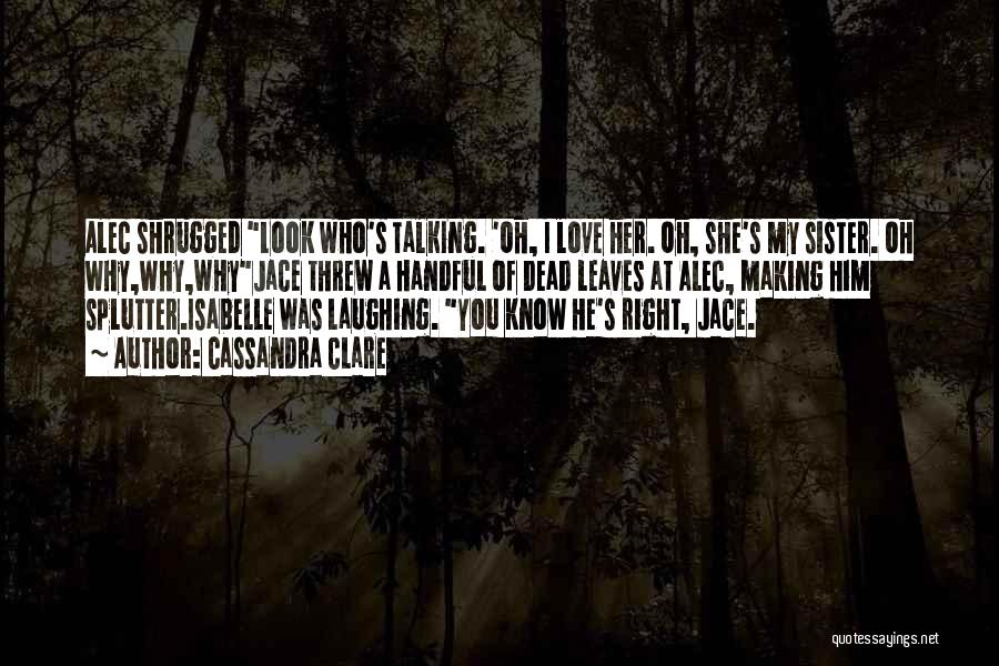 Funny Love You Sister Quotes By Cassandra Clare