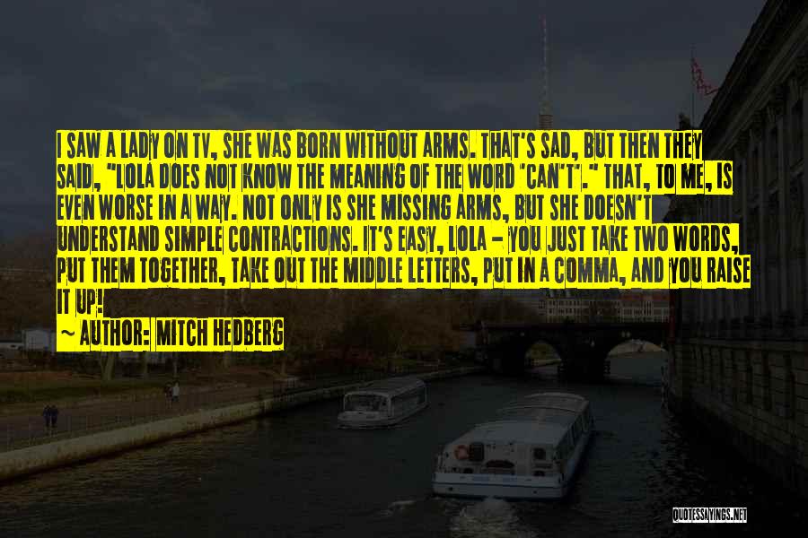 Funny Simple Quotes By Mitch Hedberg