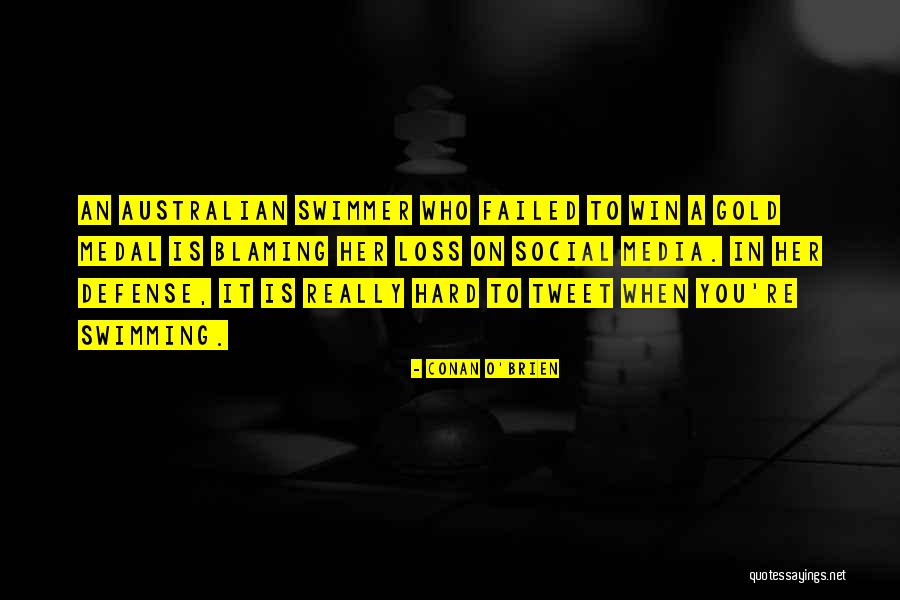 Funny Swimming Quotes By Conan O'Brien Funny Swimming Quotes By Conan O'Brien