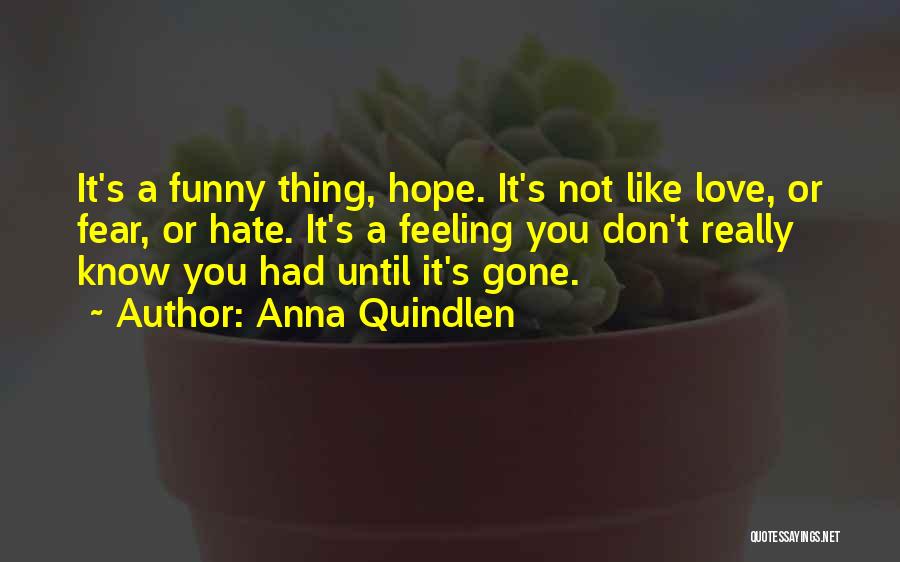 Funny Thing Love Quotes By Anna Quindlen