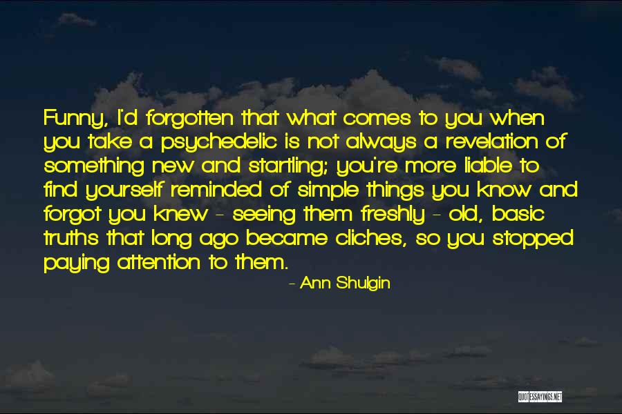 Funny Truths Quotes By Ann Shulgin