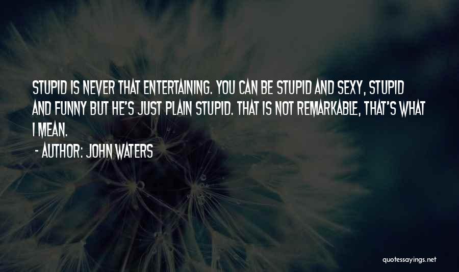 Funny You're Stupid Quotes By John Waters