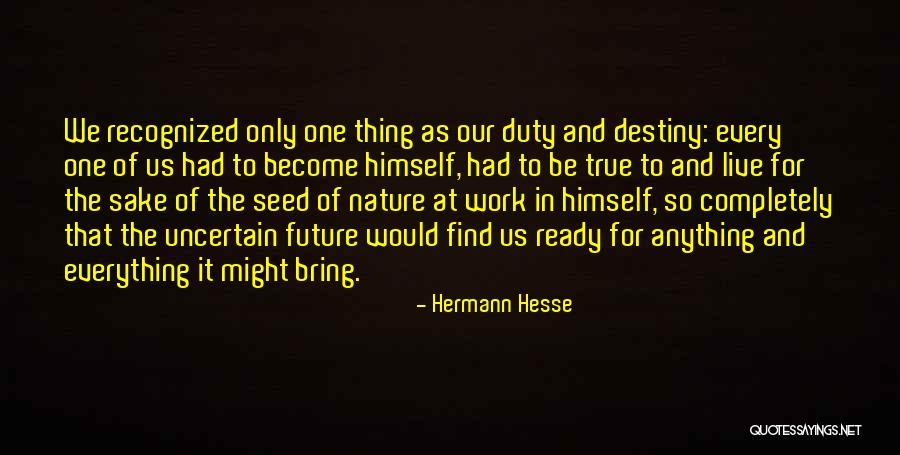 Future And Destiny Quotes By Hermann Hesse