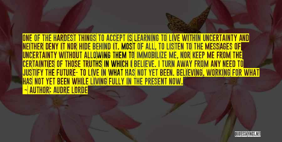 Future And Uncertainty Quotes By Audre Lorde