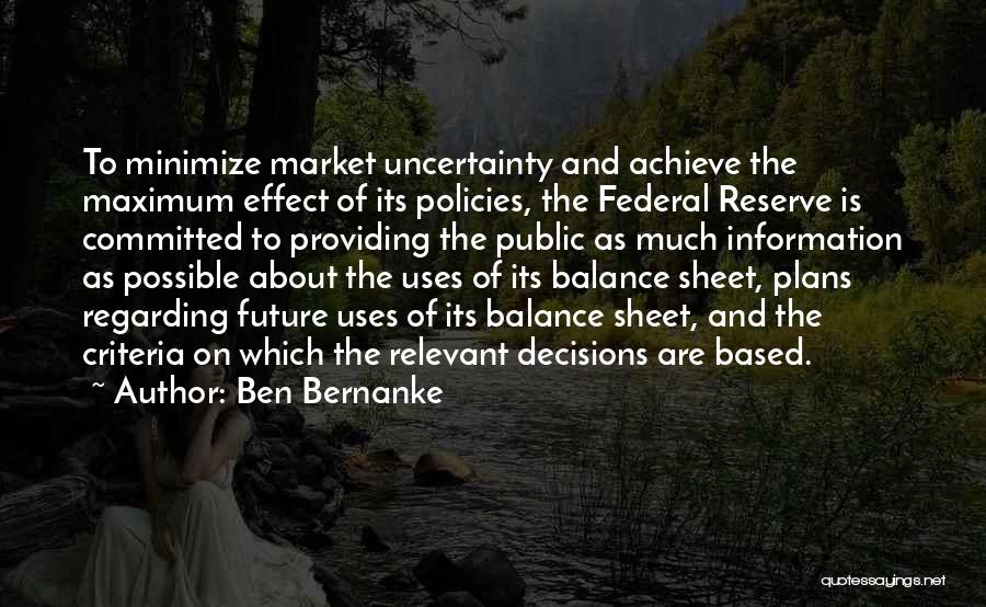 Future And Uncertainty Quotes By Ben Bernanke
