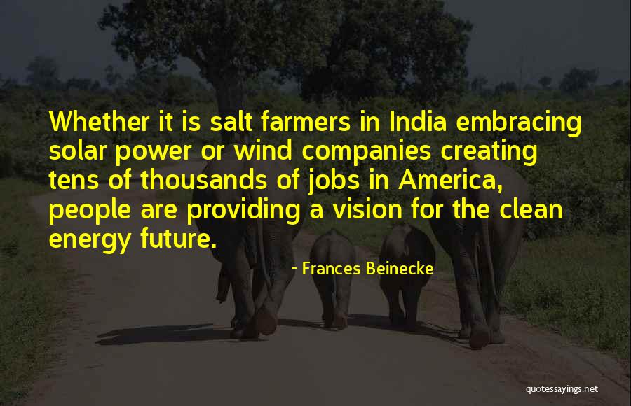 Future India Quotes By Frances Beinecke