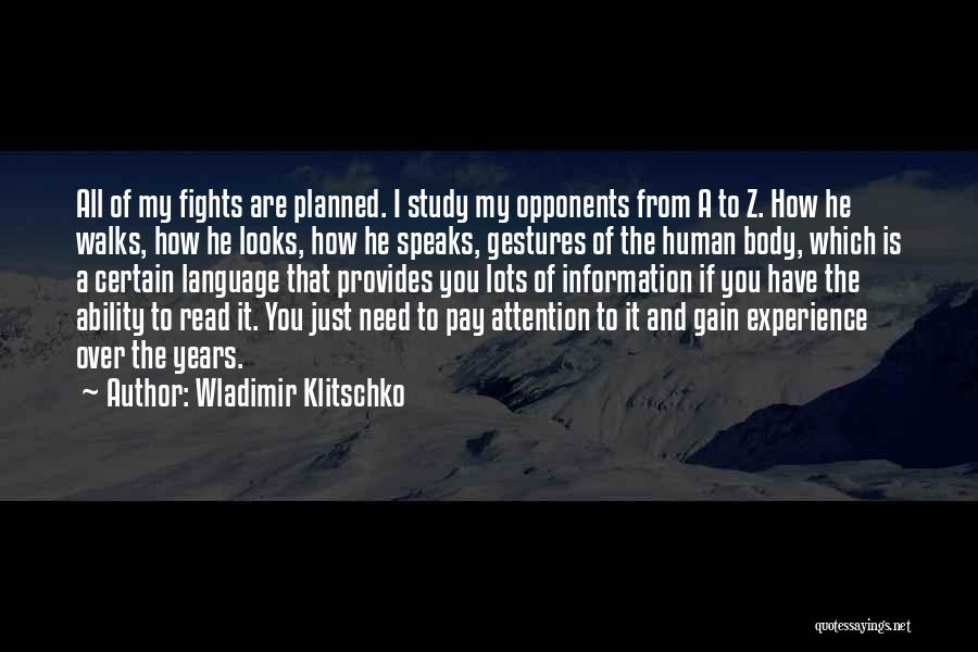 Gain Experience Quotes By Wladimir Klitschko