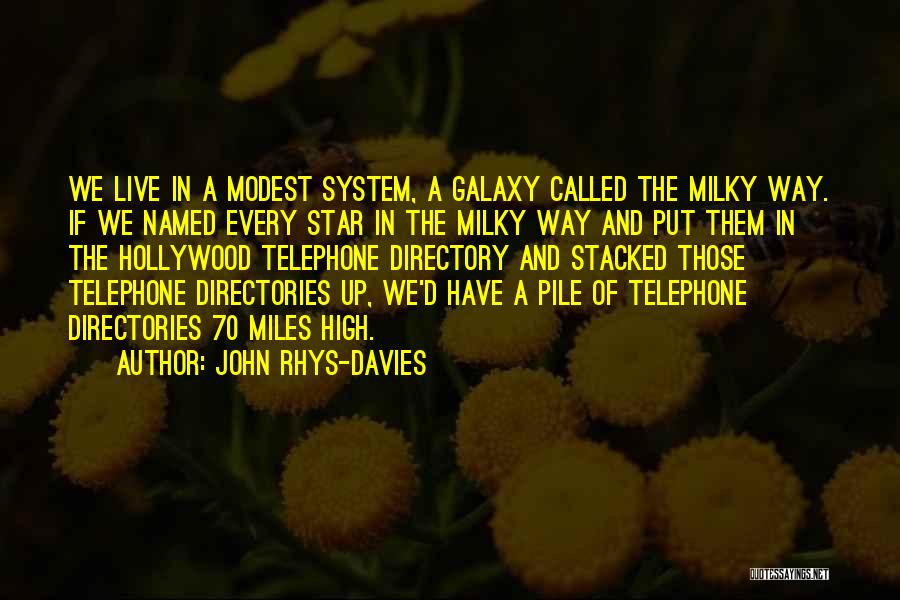 Galaxy And Star Quotes By John Rhys-Davies