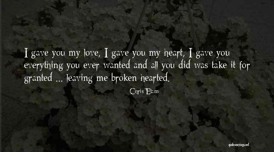 Gave My Heart Quotes By Chris Elam