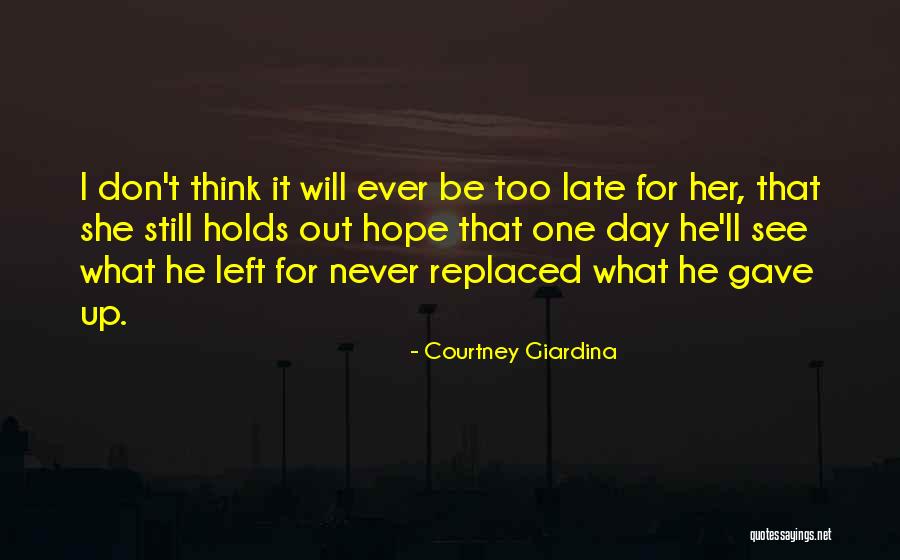 Gave Up Quotes By Courtney Giardina