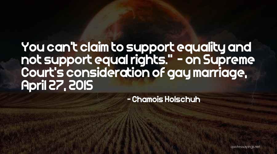 Gay Equality Quotes By Chamois Holschuh