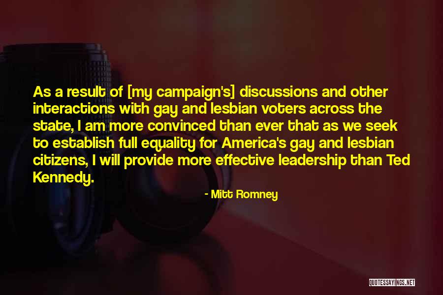 Gay Equality Quotes By Mitt Romney