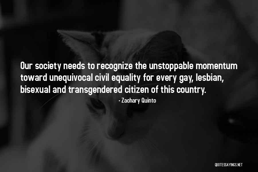 Gay Equality Quotes By Zachary Quinto