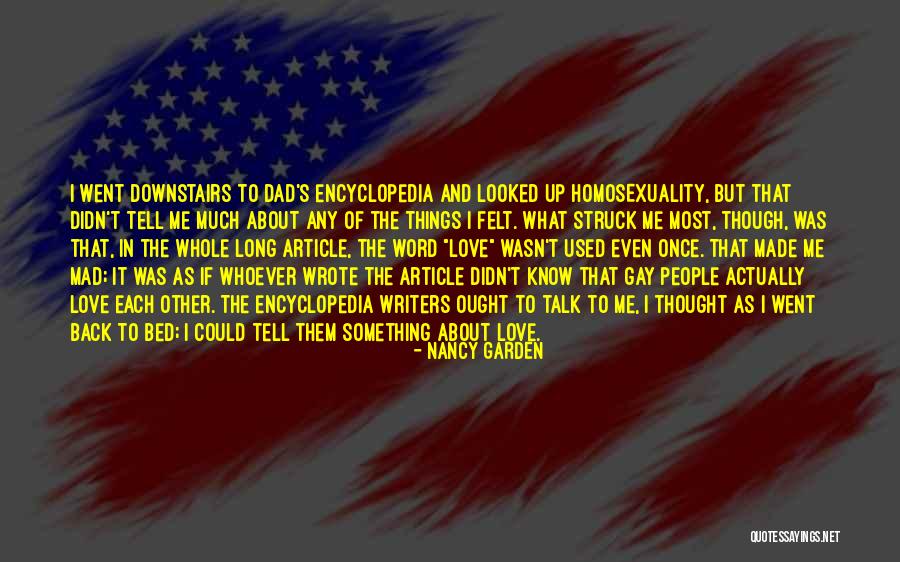 Gay Love Quotes By Nancy Garden Gay Love Quotes By Nancy Garden