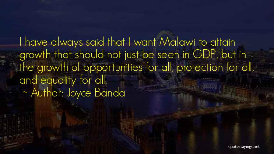 Gdp Growth Quotes By Joyce Banda