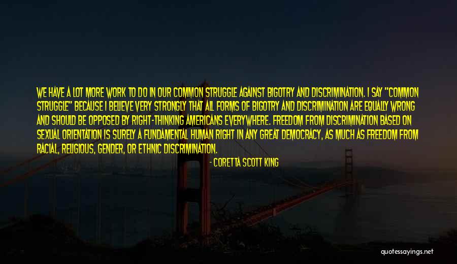 Gender Discrimination Quotes By Coretta Scott King Gender Discrimination Quotes By Coretta Scott King