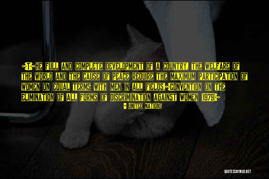 Gender Discrimination Quotes By United Nations Gender Discrimination Quotes By United Nations