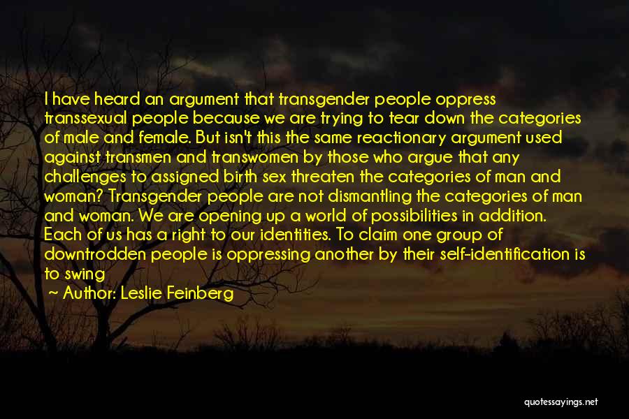 Gender Transgender Quotes By Leslie Feinberg