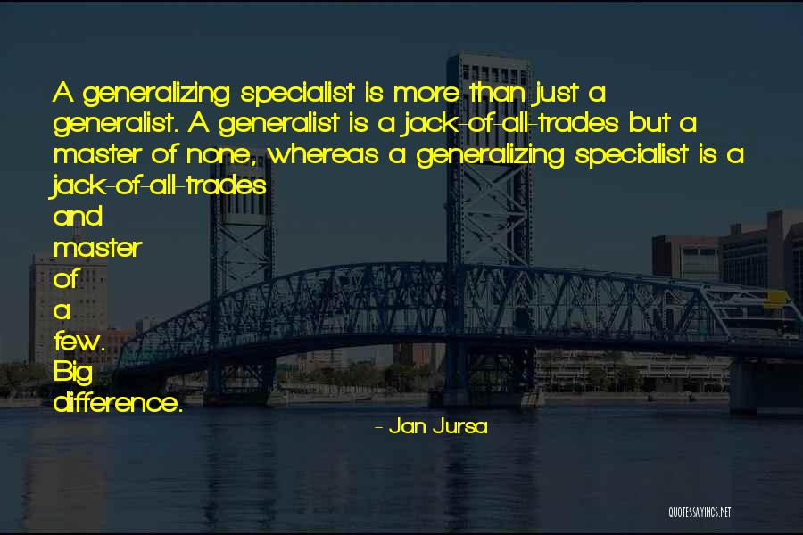 Generalist Quotes By Jan Jursa Generalist Quotes By Jan Jursa