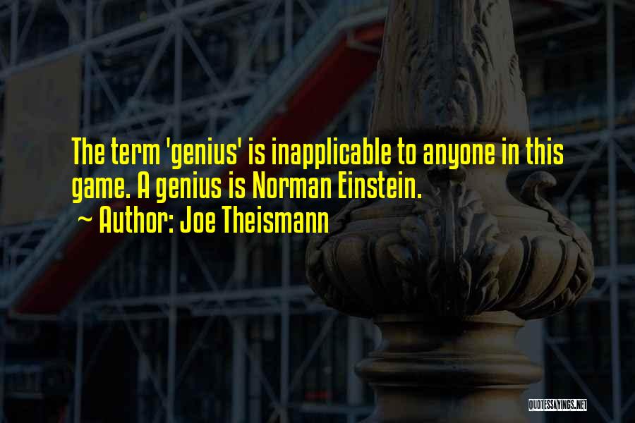 Genius Einstein Quotes By Joe Theismann