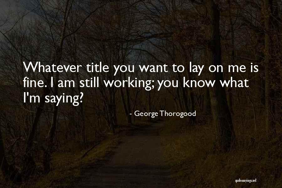George Thorogood Quotes 677984 George Thorogood Quotes 677984