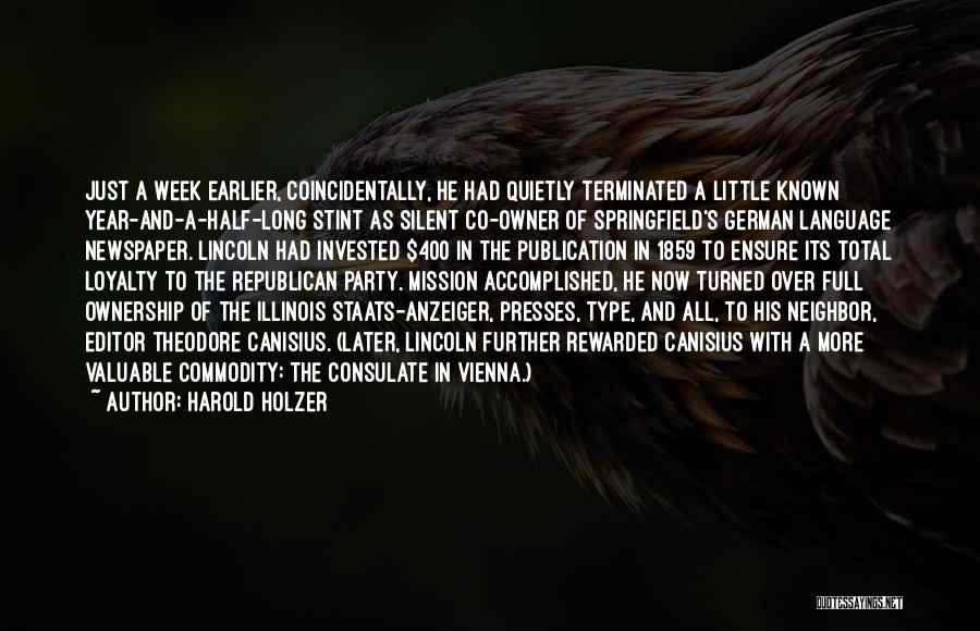 German Language Quotes By Harold Holzer