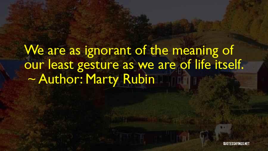 Gesture Life Quotes By Marty Rubin