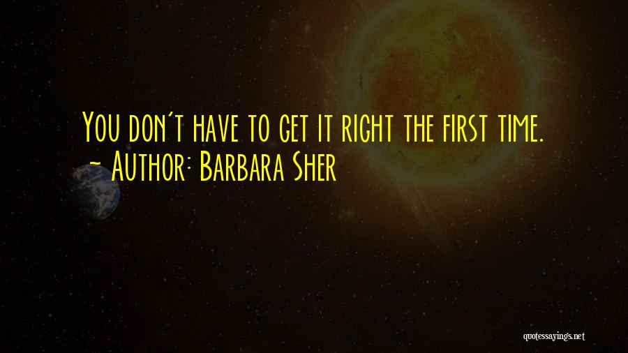 Get It Right First Time Quotes By Barbara Sher