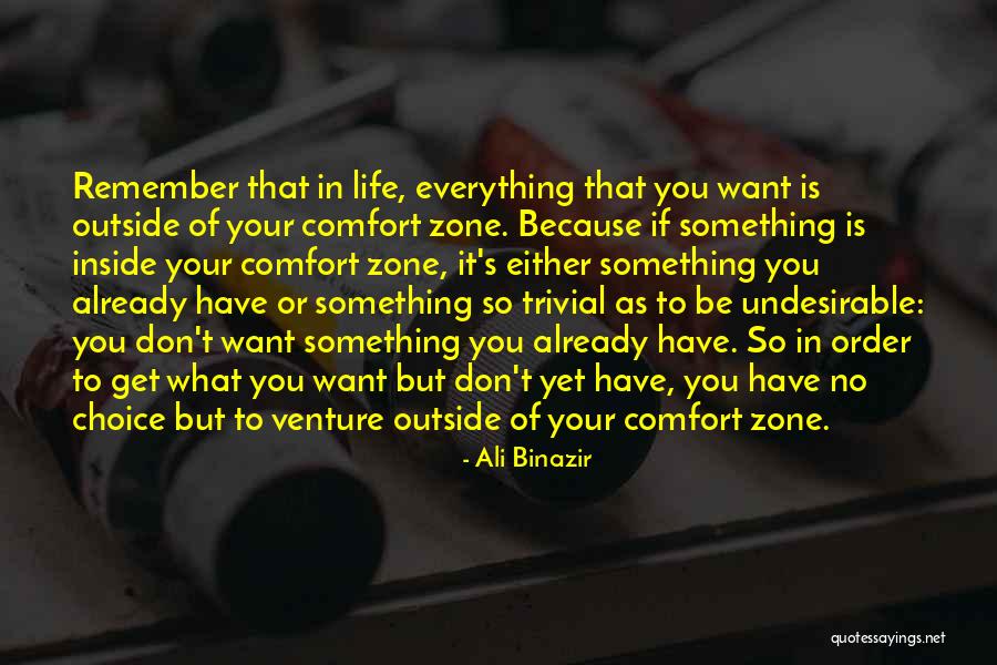 Get Outside Your Comfort Zone Quotes By Ali Binazir