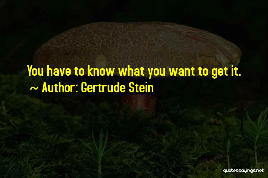Get What You Want Quotes By Gertrude Stein