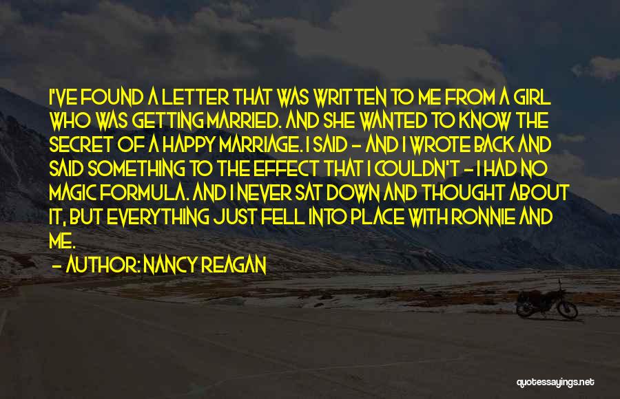 Getting A Letter Quotes By Nancy Reagan