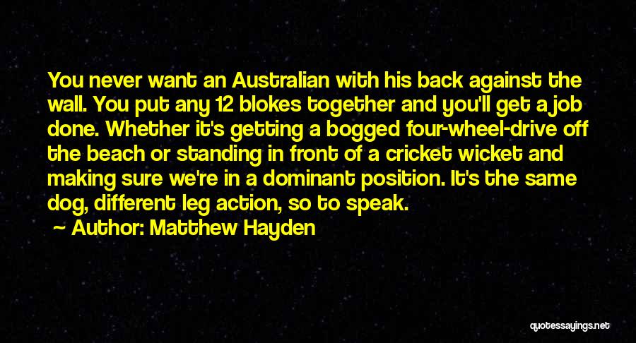 Getting Back Together Quotes By Matthew Hayden