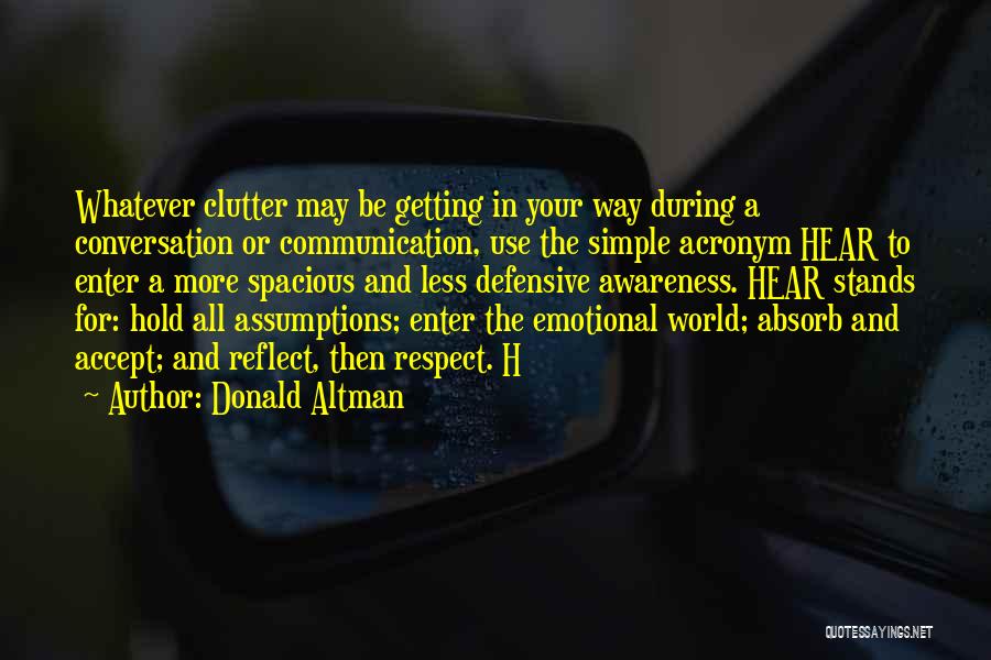 Getting Defensive Quotes By Donald Altman