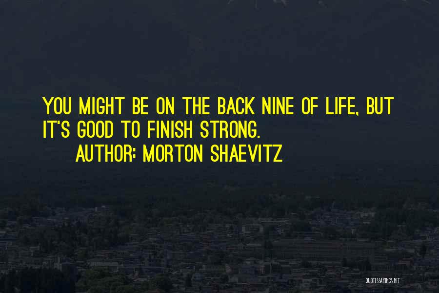 Getting Nowhere In Life Quotes By Morton Shaevitz