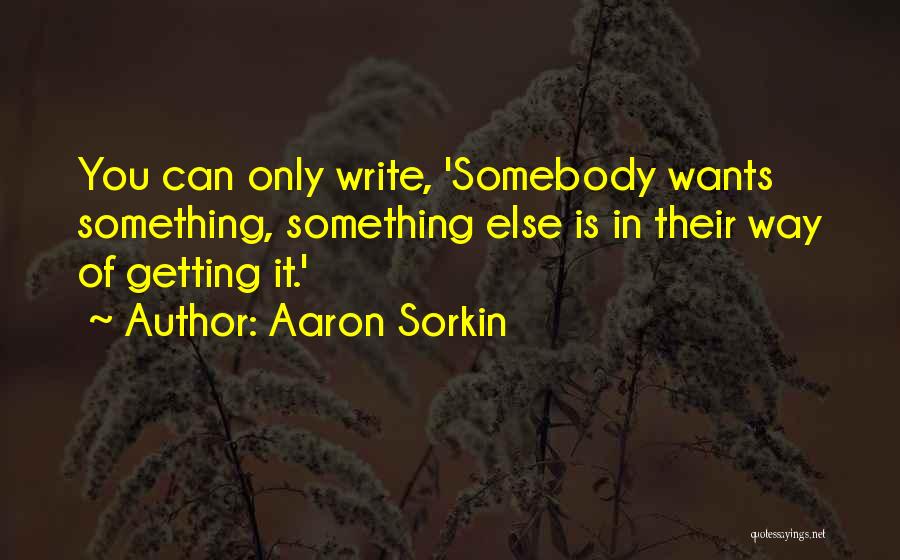 Getting Something You Want Quotes By Aaron Sorkin