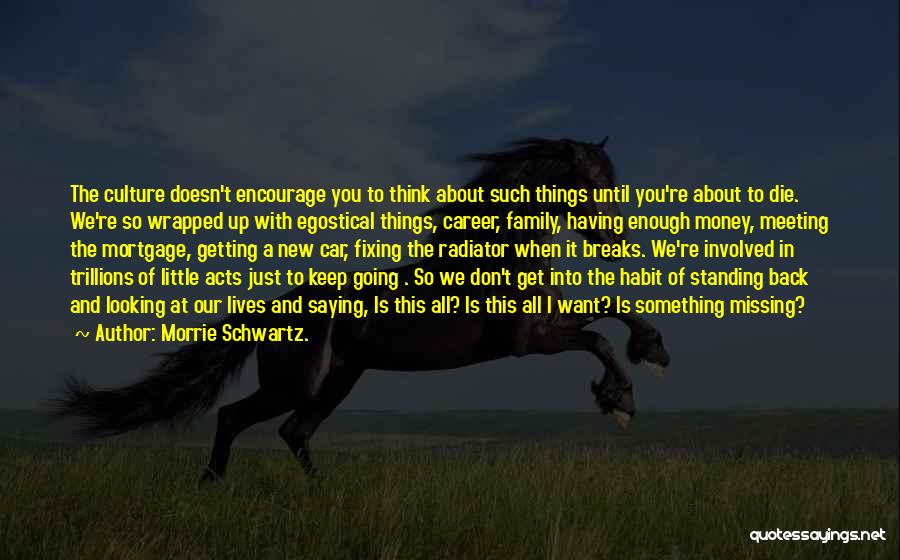 Getting To The Money Quotes By Morrie Schwartz.